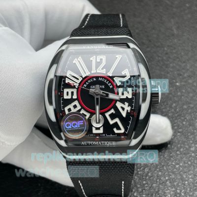 QQF Swiss Replica Franck Muller Vanguard V41 SC DT Black & White Dial Men's Watch 